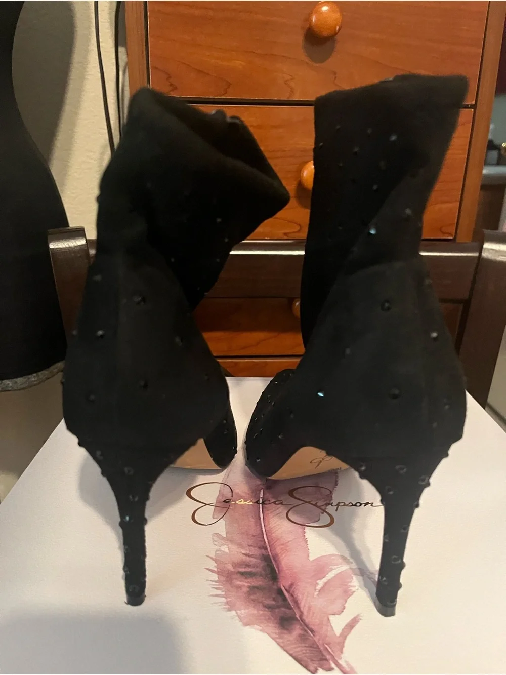 Jessica Simpson Semaja2 Rhinestone Pointed-Toe Ankle Boots New in Box!